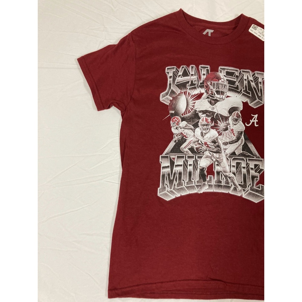 Alabama Crimson‎ Tide Jalen Milroe Athlete's Thread Short Sleeve T-Shirt - Small - Picture 4 of 10